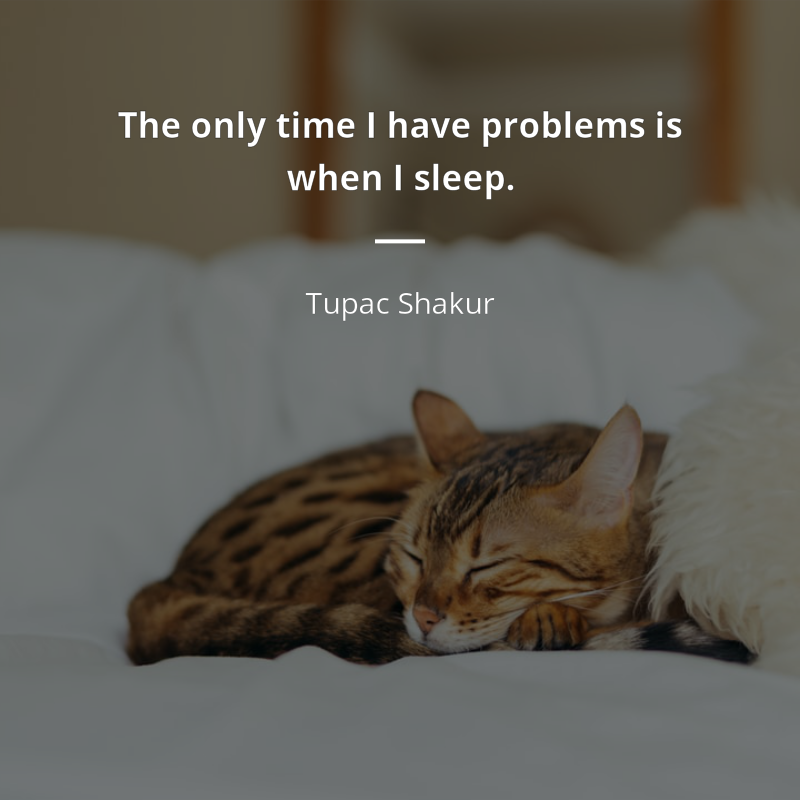 Tupac Shakur citát: “The only time I have problems is when I sleep.”