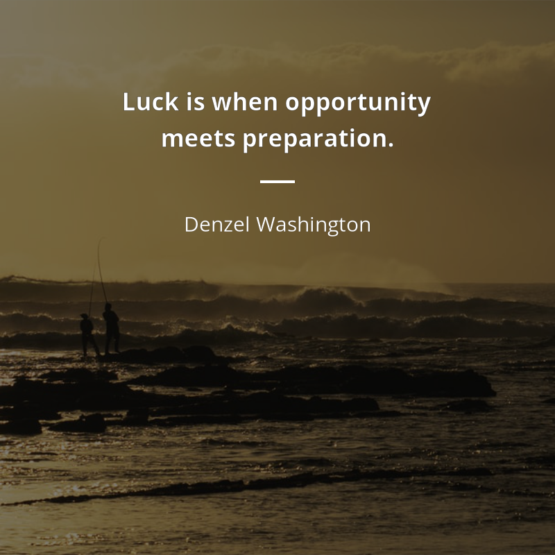 Denzel Washington citát: “Luck is when opportunity meets preparation.”